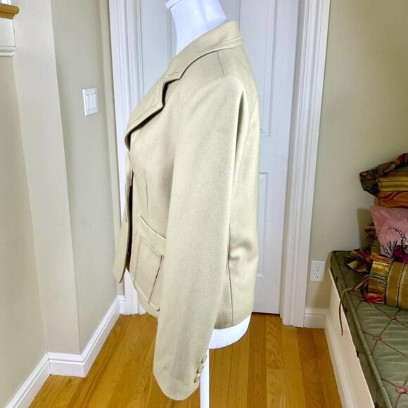 Harve Benard Blazer Jacket Wool Blend Single Breasted Vintage Tan Petite (8P) - Picture 2 of 8